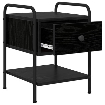 vidaXL Bedside Cabinet 2 pcs Black Oak 35 x 36.5 x 47 cm