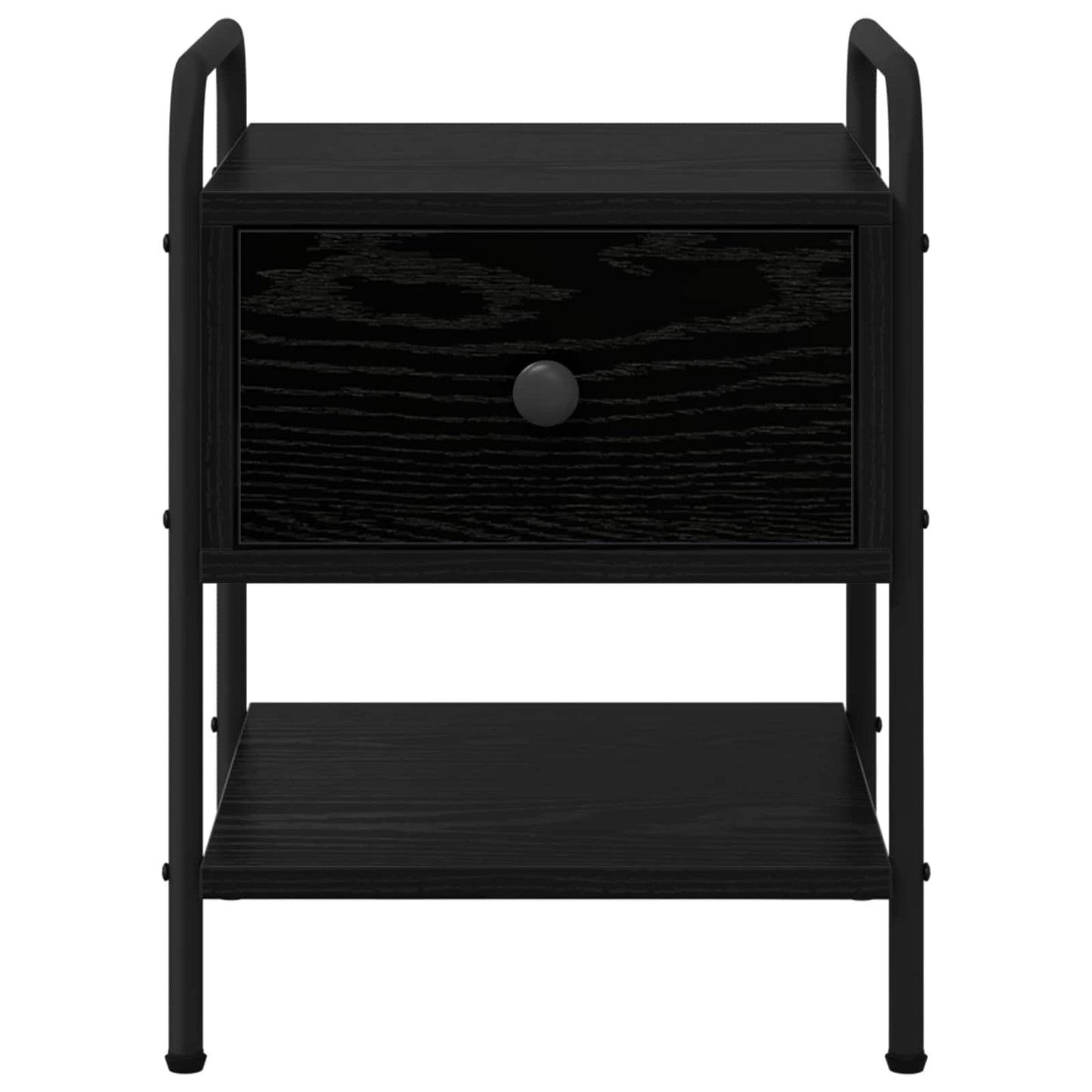 vidaXL Bedside Cabinet 2 pcs Black Oak 35 x 36.5 x 47 cm