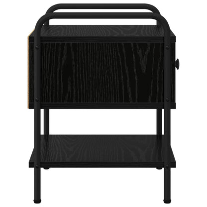 vidaXL Bedside Cabinet 2 pcs Black Oak 35 x 36.5 x 47 cm