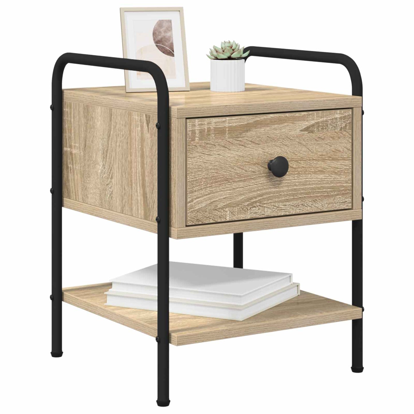 vidaXL Bedside Cabinet Sonoma Oak 35 x 36.5 x 47 cm Engineered Wood