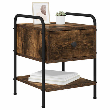 vidaXL Bedside Cabinet Smoked Oak 35 x 36.5 x 47 cm Engineered Wood