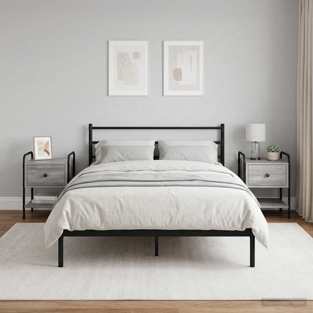 vidaXL Bedside Cabinet 2 pcs Grey Sonoma 35 x 36.5 x 47 cm