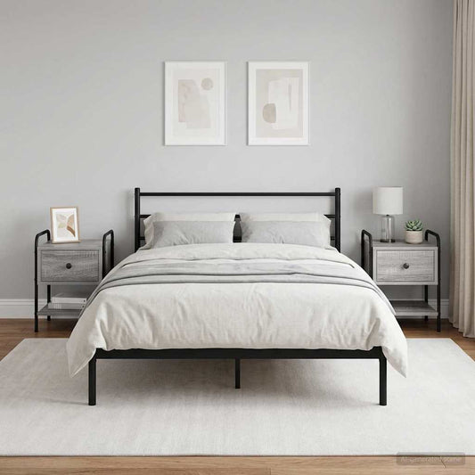 vidaXL Bedside Cabinet 2 pcs Grey Sonoma 35 x 36.5 x 47 cm