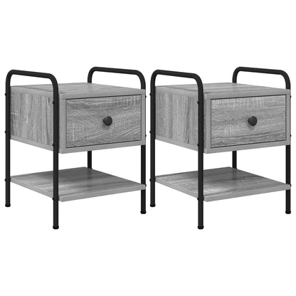 vidaXL Bedside Cabinet 2 pcs Grey Sonoma 35 x 36.5 x 47 cm