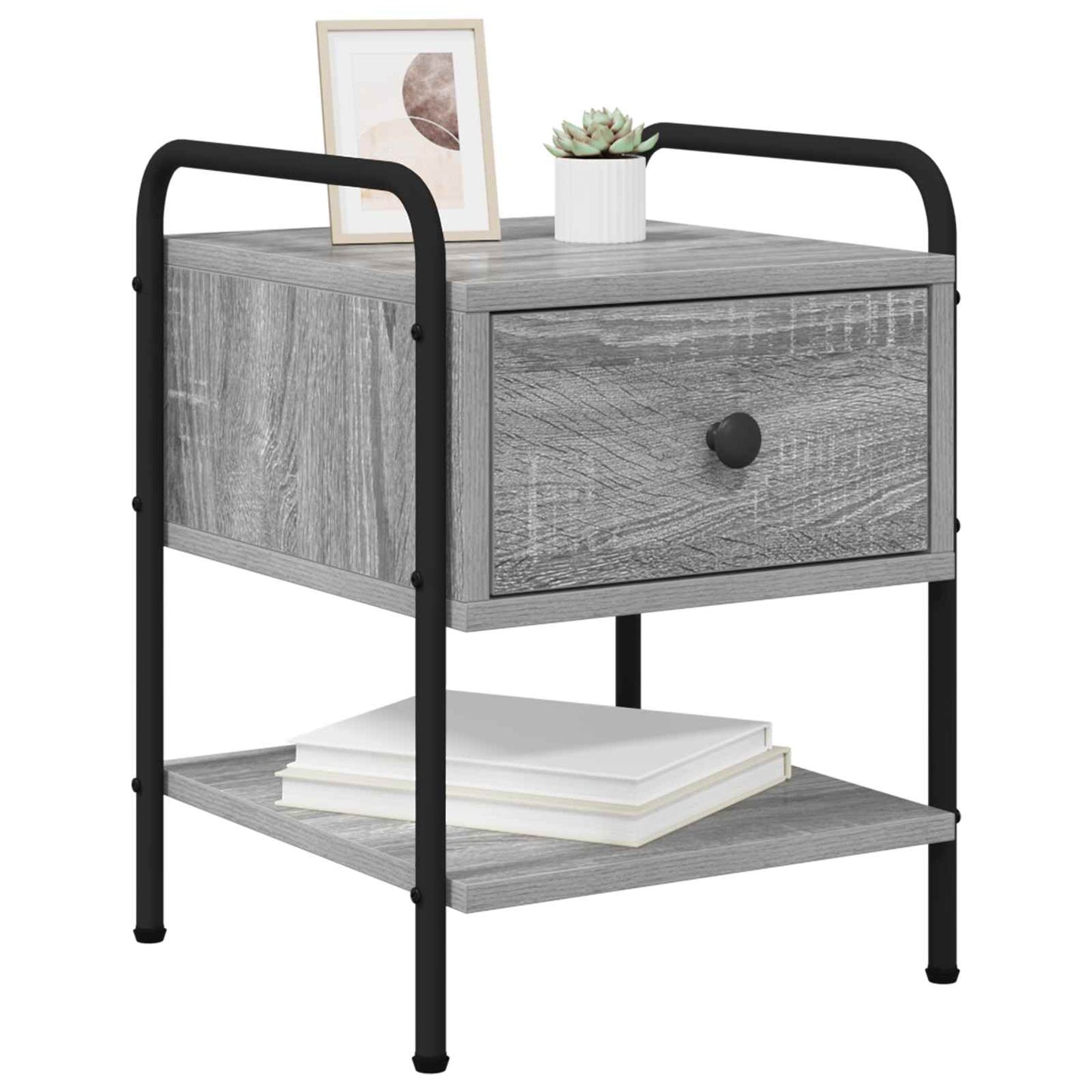 vidaXL Bedside Cabinet 2 pcs Grey Sonoma 35 x 36.5 x 47 cm