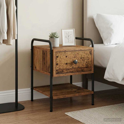 vidaXL Bedside Cabinet Old Wood 35 x 36.5 x 47 cm Engineered Wood