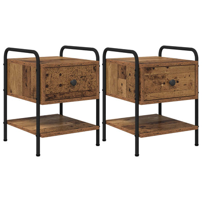 vidaXL Bedside Cabinet 2 pcs Old Wood 35 x 36.5 x 47 cm