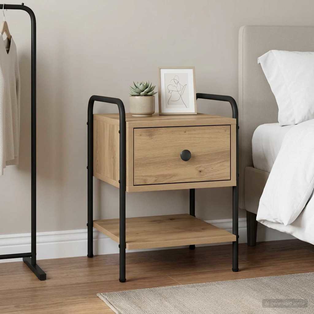 vidaXL Bedside Cabinet Artisan Oak 35 x 36.5 x 47 cm Engineered Wood