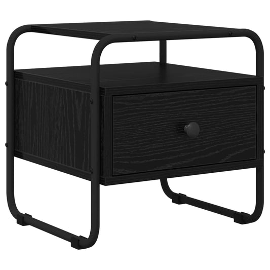 vidaXL Bedside Cabinet Black Oak 40 x 39.5 x 40 cm Engineered Wood
