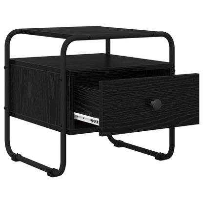 vidaXL Bedside Cabinet Black Oak 40 x 39.5 x 40 cm Engineered Wood