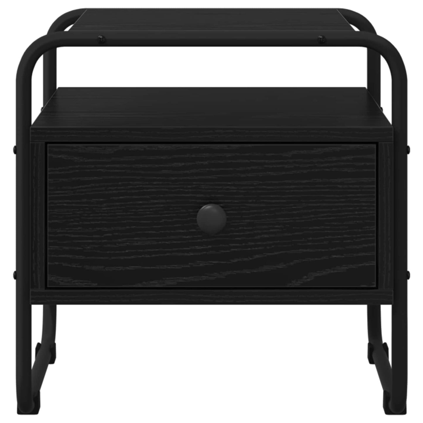 vidaXL Bedside Cabinet Black Oak 40 x 39.5 x 40 cm Engineered Wood
