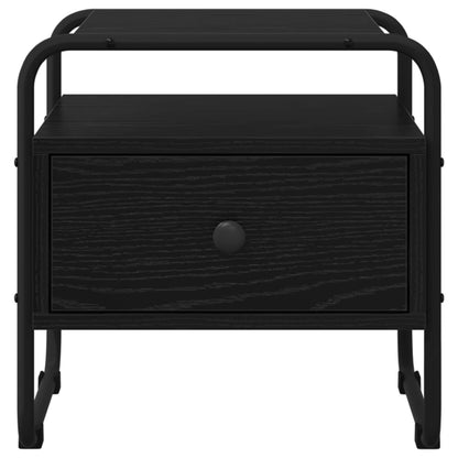 vidaXL Bedside Cabinet Black Oak 40 x 39.5 x 40 cm Engineered Wood