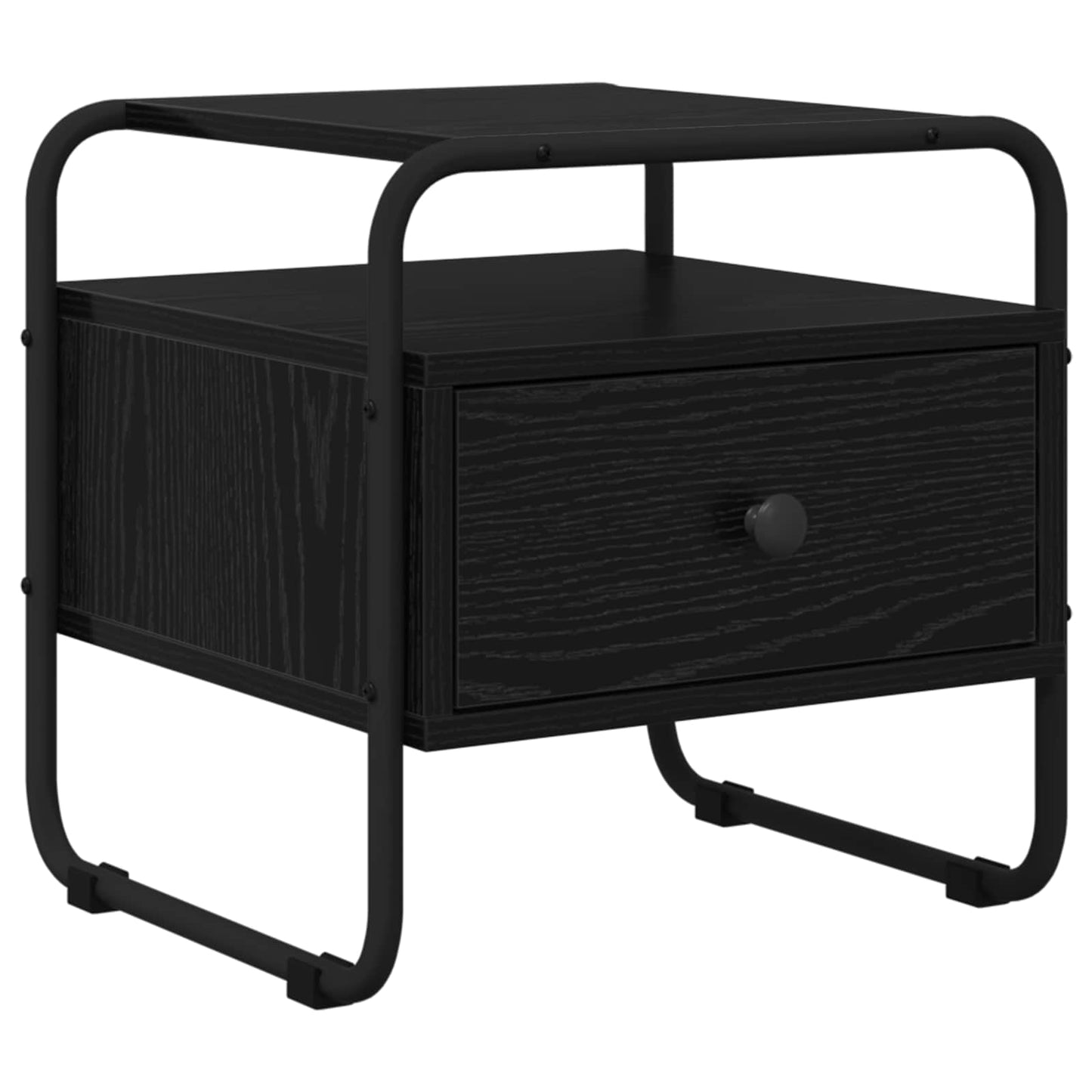 vidaXL Bedside Cabinet 2 pcs Black Oak 40 x 39.5 x 40 cm