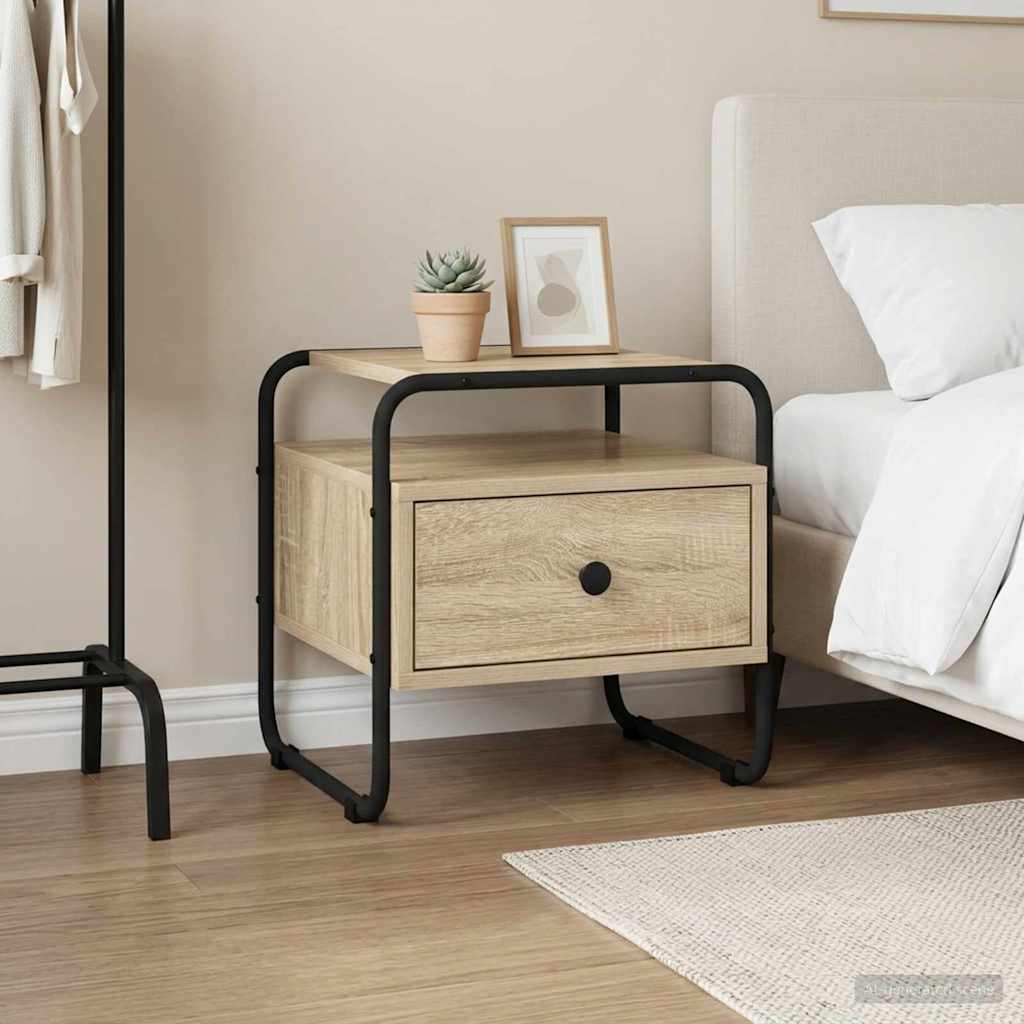 vidaXL Bedside Cabinet Sonoma Oak 40 x 39.5 x 40 cm Engineered Wood