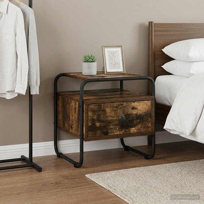 vidaXL Bedside Cabinet Smoked Oak 40 x 39.5 x 40 cm Engineered Wood