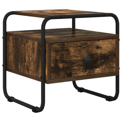 vidaXL Bedside Cabinet Smoked Oak 40 x 39.5 x 40 cm Engineered Wood