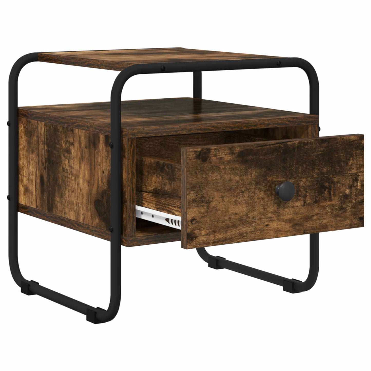vidaXL Bedside Cabinet Smoked Oak 40 x 39.5 x 40 cm Engineered Wood