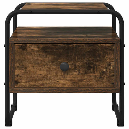 vidaXL Bedside Cabinet Smoked Oak 40 x 39.5 x 40 cm Engineered Wood