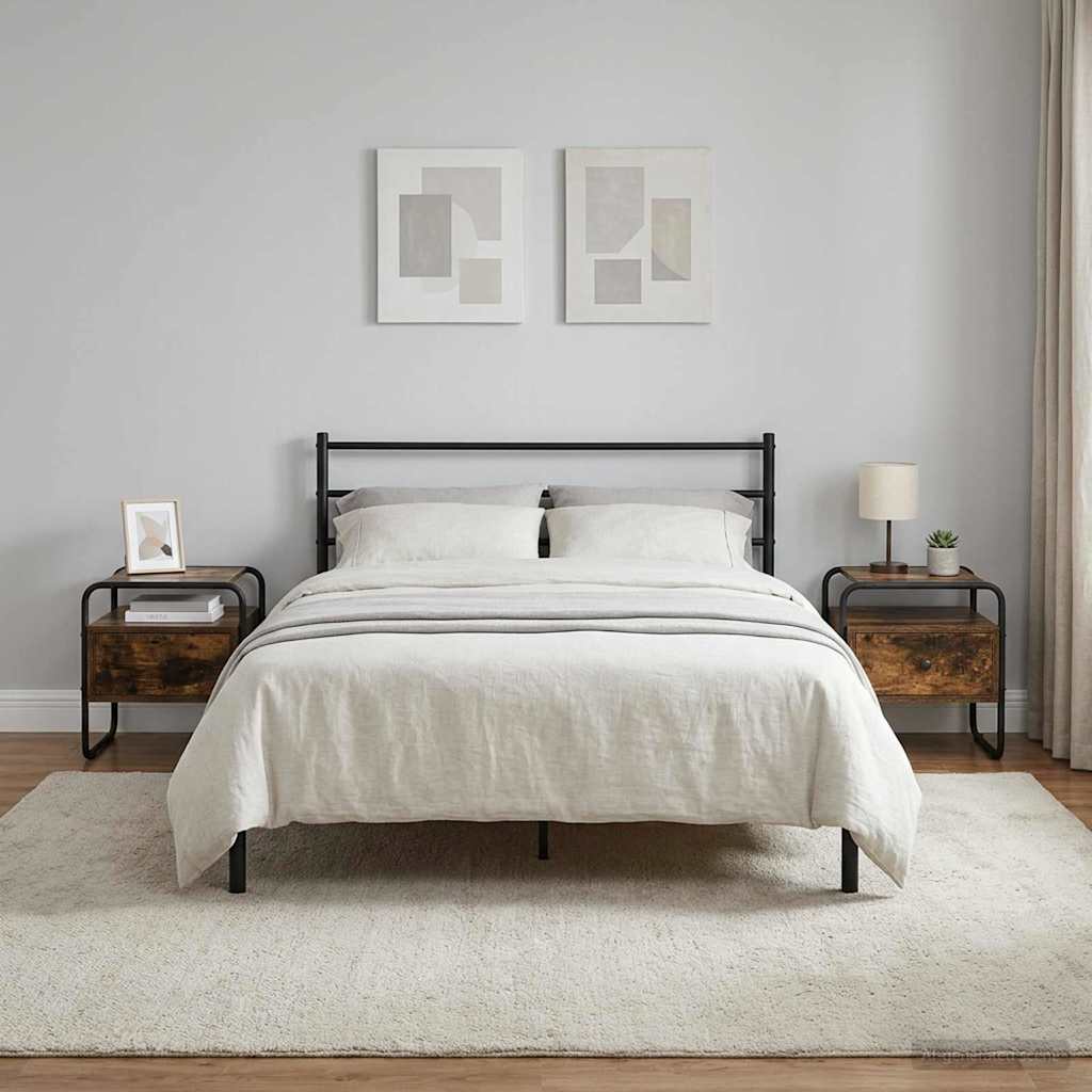 vidaXL Bedside Cabinet 2 pcs Smoked Oak 40 x 39.5 x 40 cm