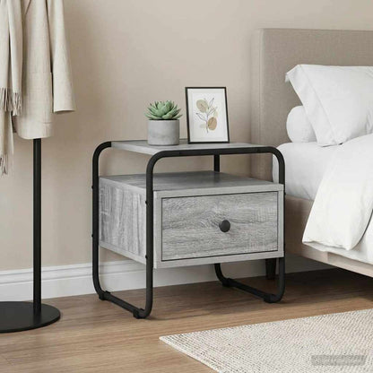 vidaXL Bedside Cabinet Grey Sonoma 40 x 39.5 x 40 cm Engineered Wood