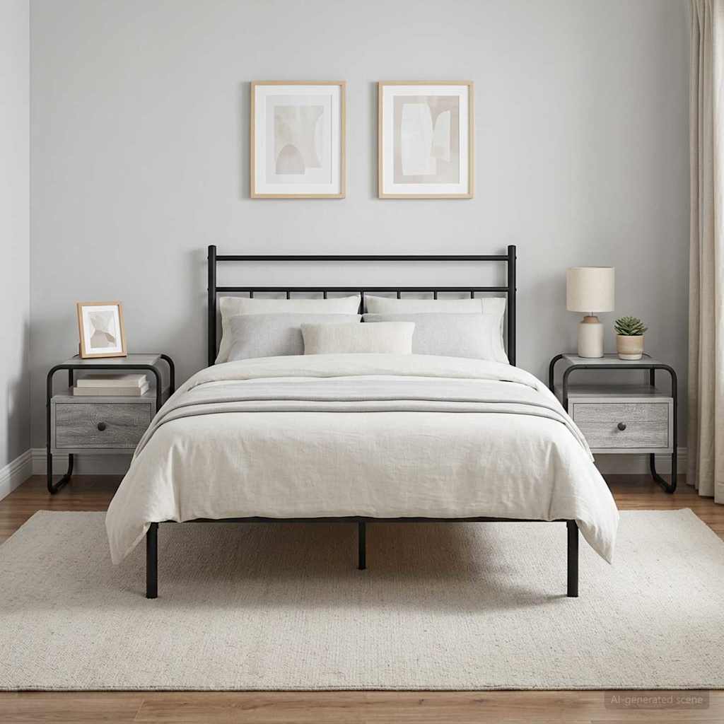 vidaXL Bedside Cabinet 2 pcs Grey Sonoma 40 x 39.5 x 40 cm