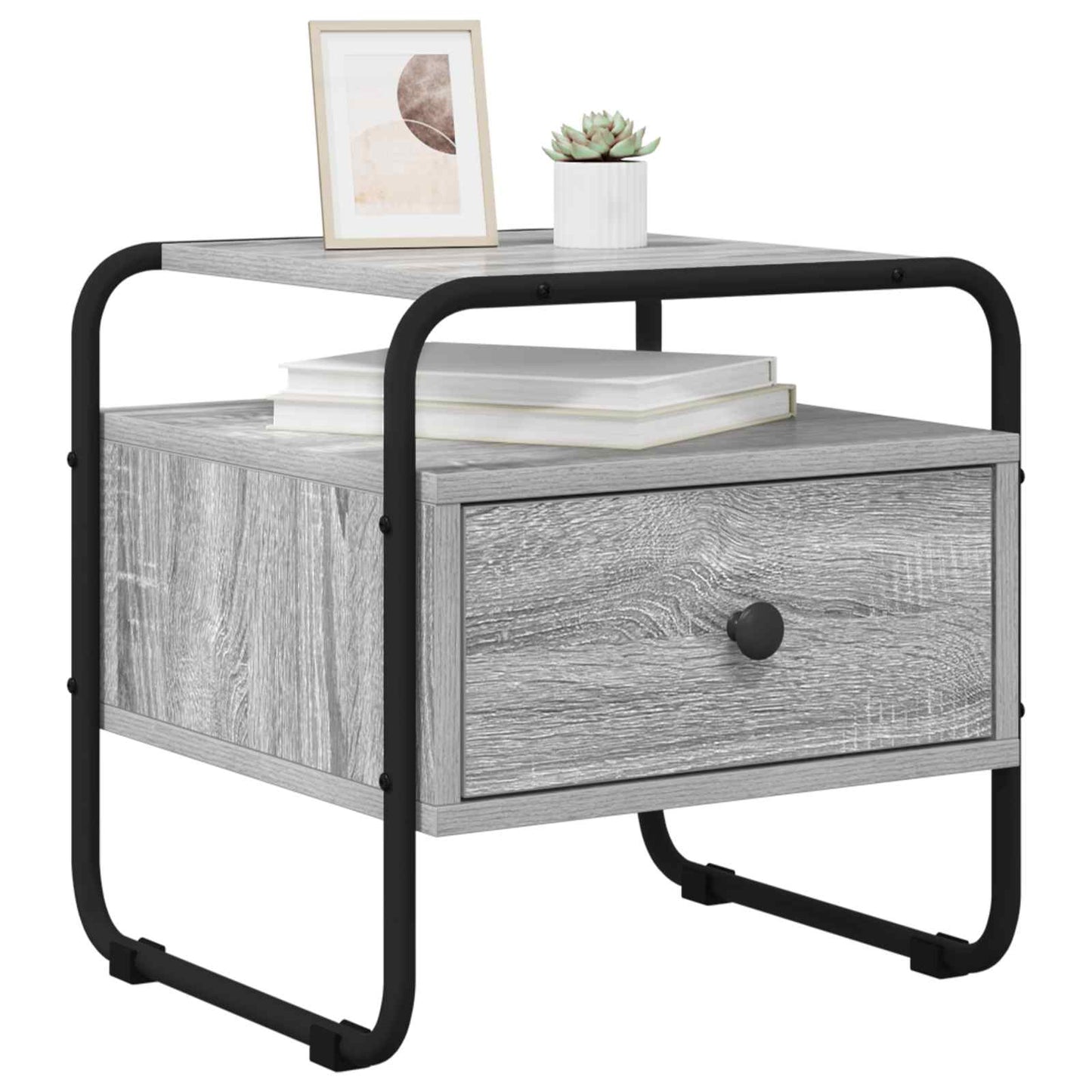 vidaXL Bedside Cabinet 2 pcs Grey Sonoma 40 x 39.5 x 40 cm