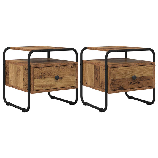 vidaXL Bedside Cabinet 2 pcs Old Wood 40 x 39.5 x 40 cm