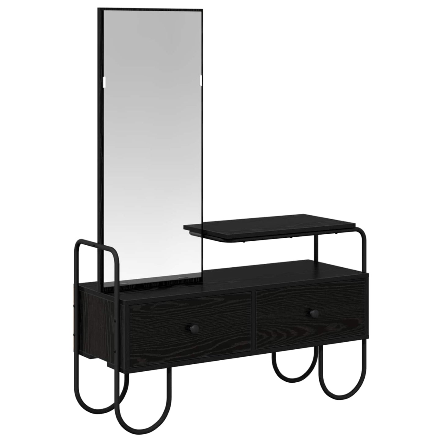 vidaXL Dressing Table Black Oak 100 x 36.5 x 136 cm Engineered Wood