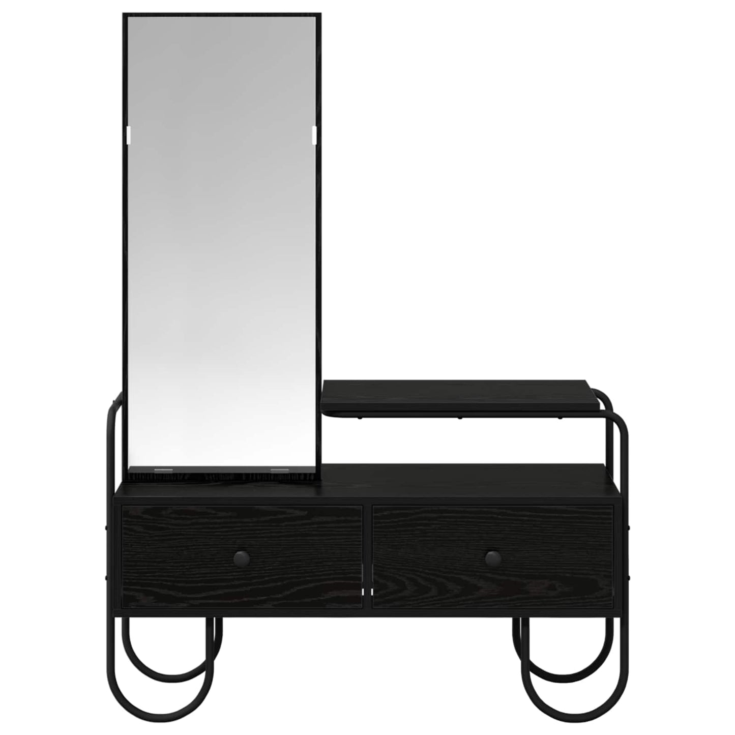 vidaXL Dressing Table Black Oak 100 x 36.5 x 136 cm Engineered Wood