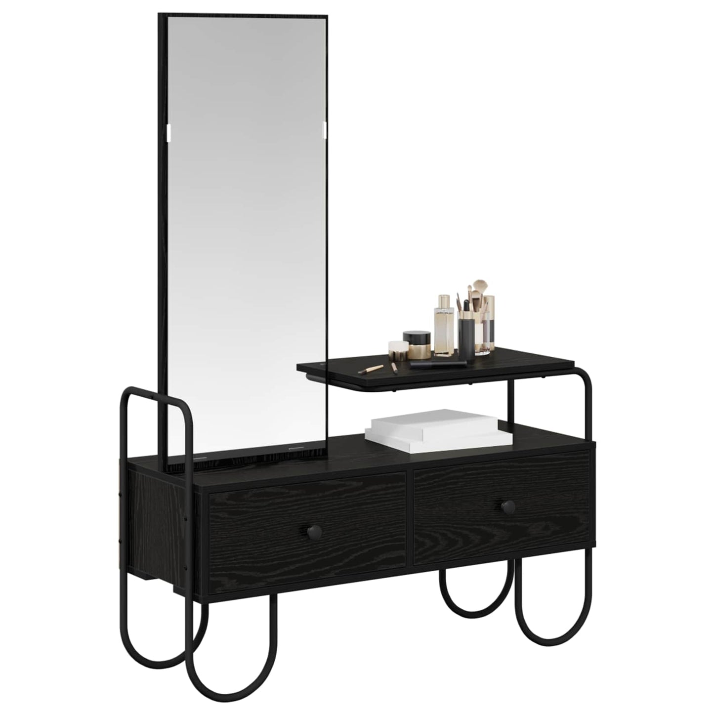vidaXL Dressing Table Black Oak 100 x 36.5 x 136 cm Engineered Wood