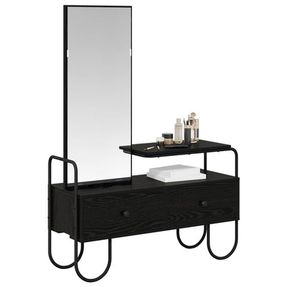 vidaXL Dressing Table Black Oak 100 x 36.5 x 136 cm Engineered Wood