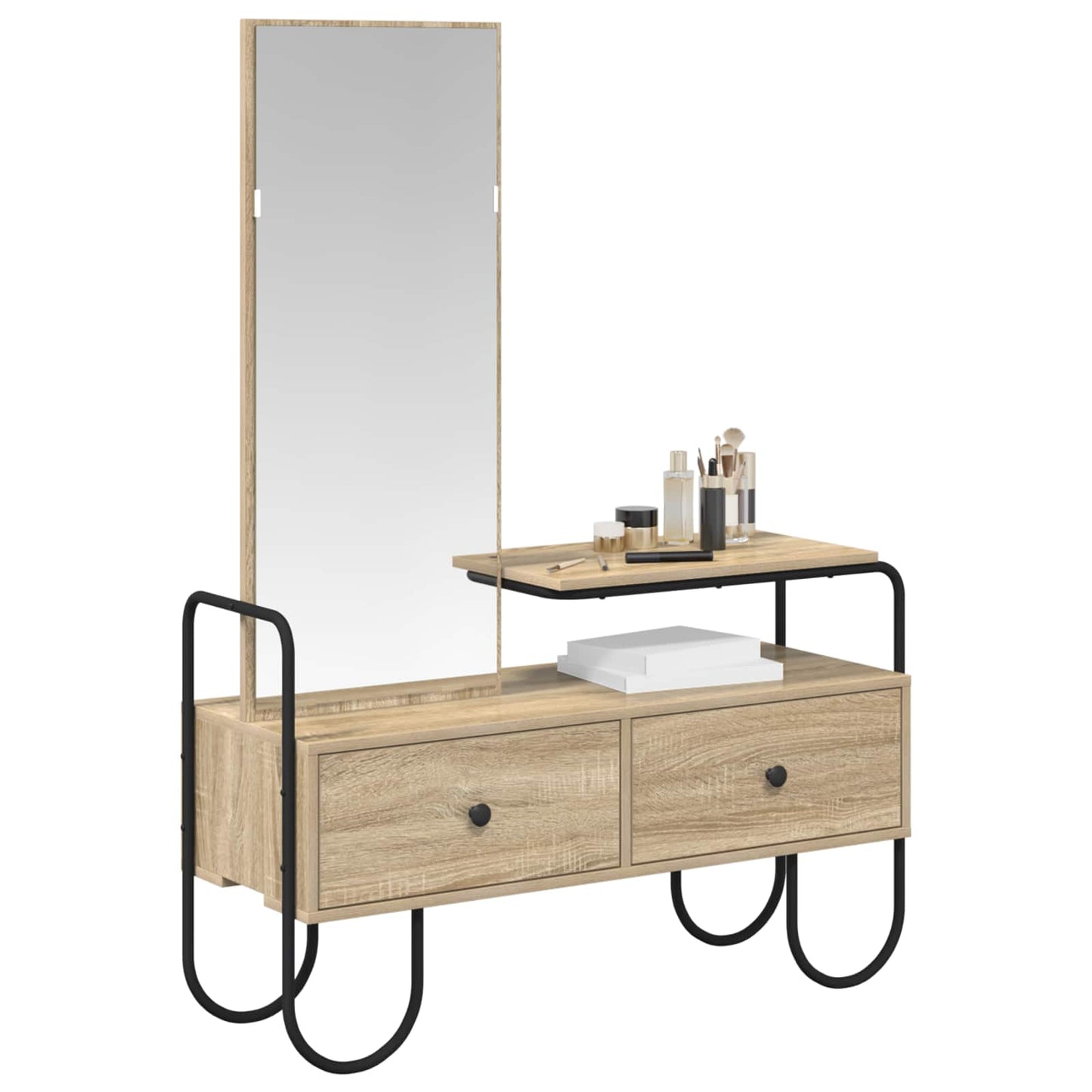 vidaXL Dressing Table Sonoma Oak 100 x 36.5 x 136 cm Engineered Wood