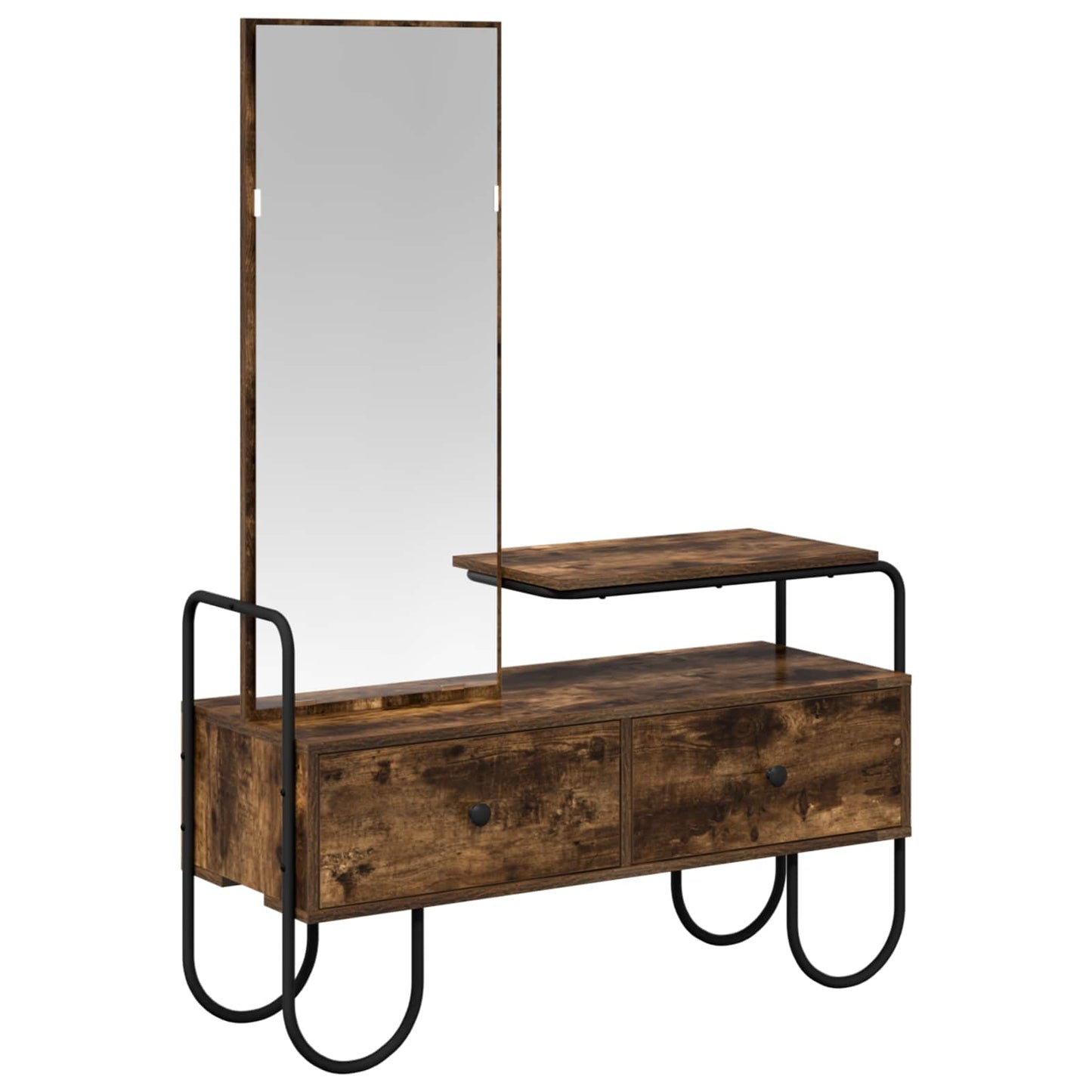vidaXL Dressing Table Smoked Oak 100 x 36.5 x 136 cm Engineered Wood