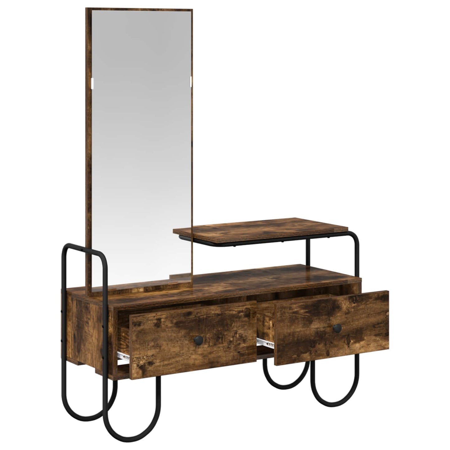 vidaXL Dressing Table Smoked Oak 100 x 36.5 x 136 cm Engineered Wood