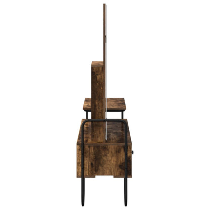 vidaXL Dressing Table Smoked Oak 100 x 36.5 x 136 cm Engineered Wood