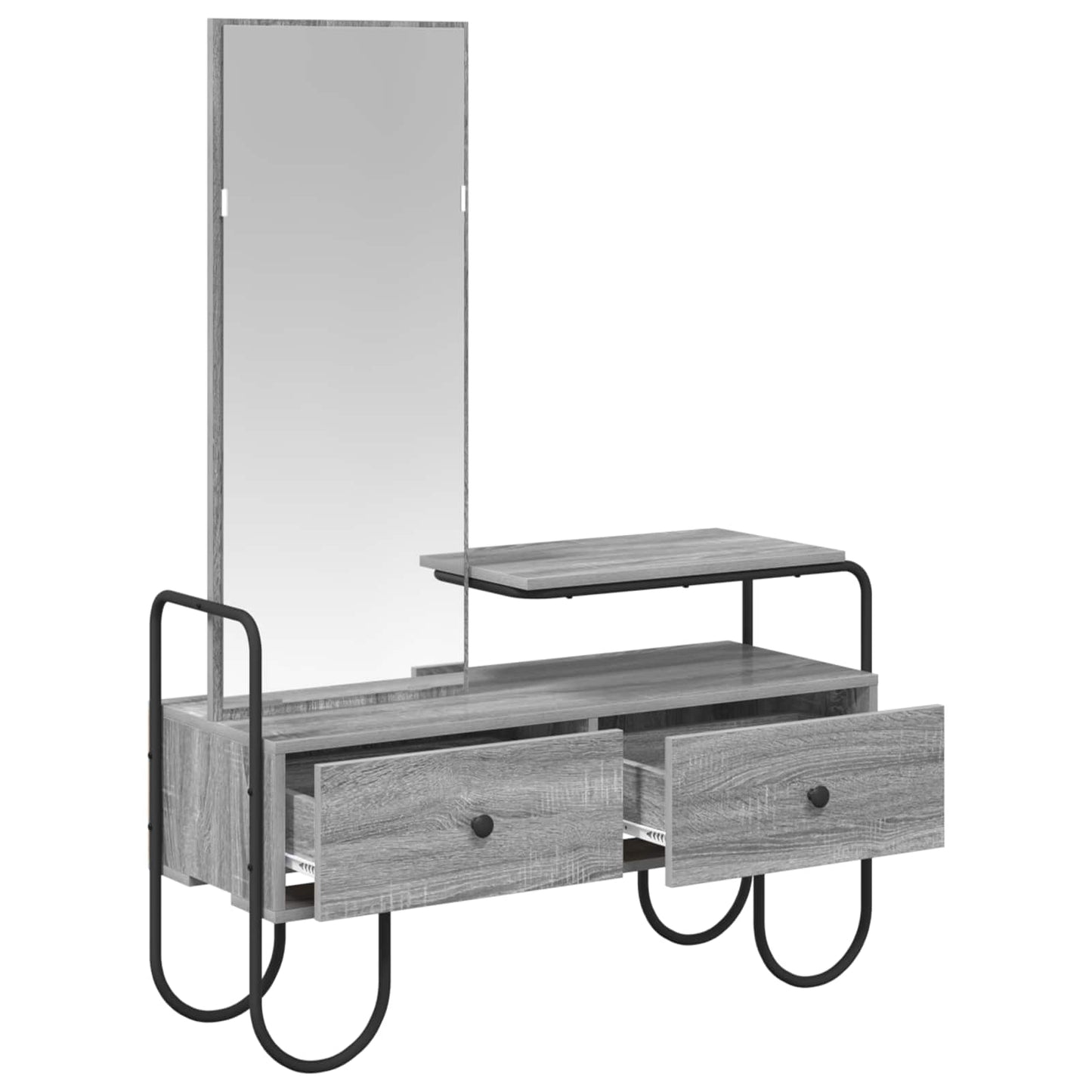 vidaXL Dressing Table Grey Sonoma 100 x 36.5 x 136 cm Engineered Wood