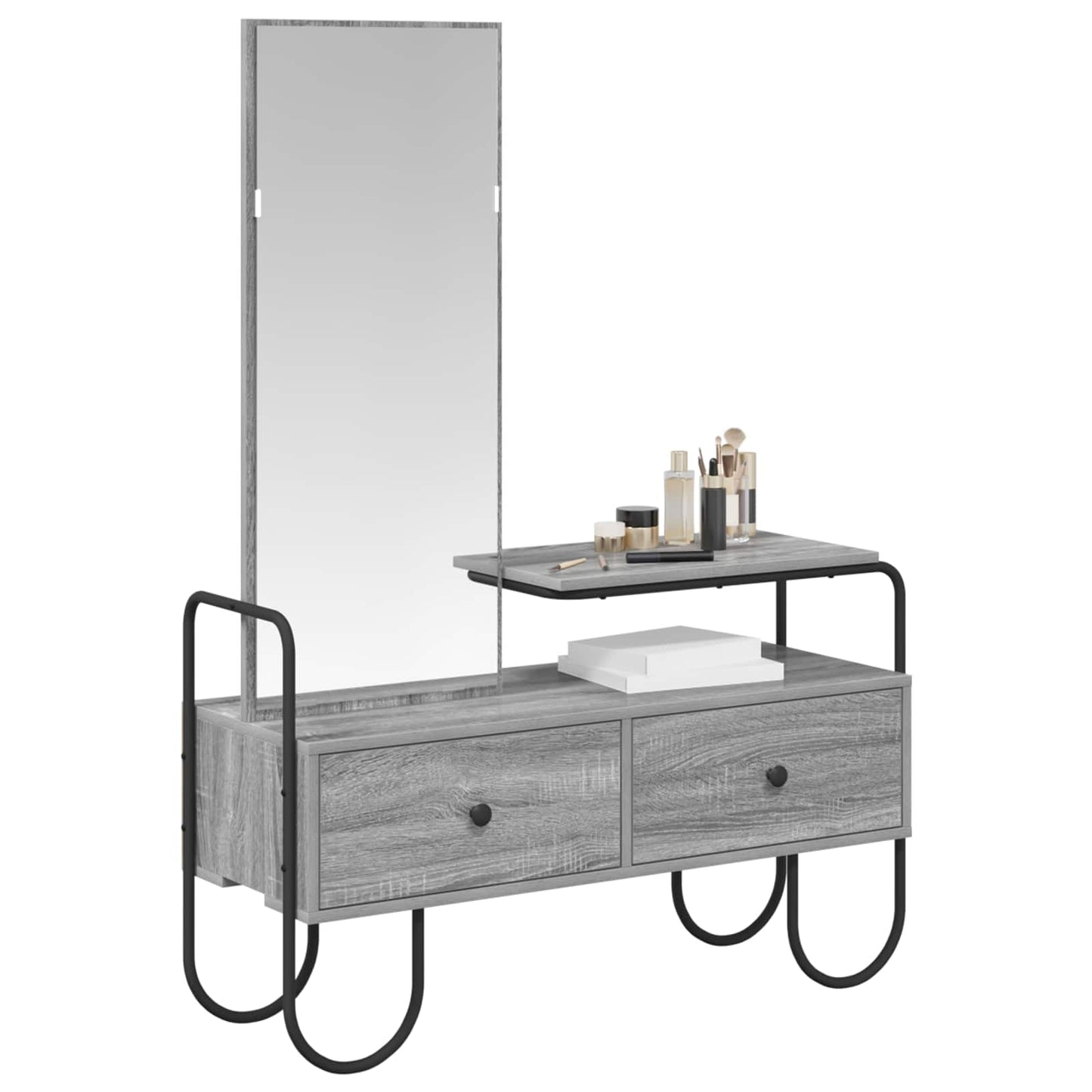 vidaXL Dressing Table Grey Sonoma 100 x 36.5 x 136 cm Engineered Wood