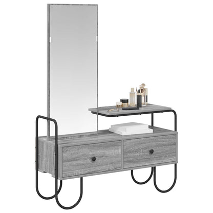 vidaXL Dressing Table Grey Sonoma 100 x 36.5 x 136 cm Engineered Wood