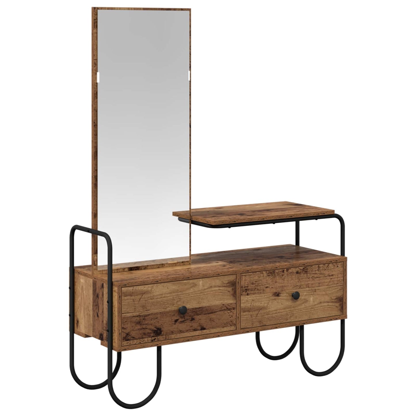 vidaXL Dressing Table Old Wood 100 x 36.5 x 136 cm Engineered Wood
