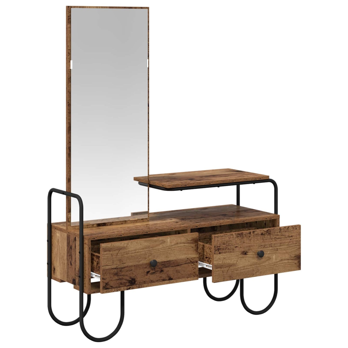 vidaXL Dressing Table Old Wood 100 x 36.5 x 136 cm Engineered Wood