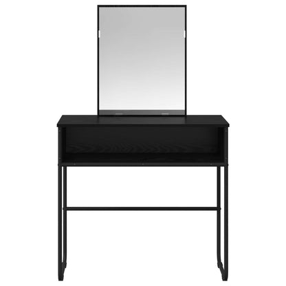 vidaXL Dressing Table Black Oak 81 x 40 x 131 cm Engineered Wood