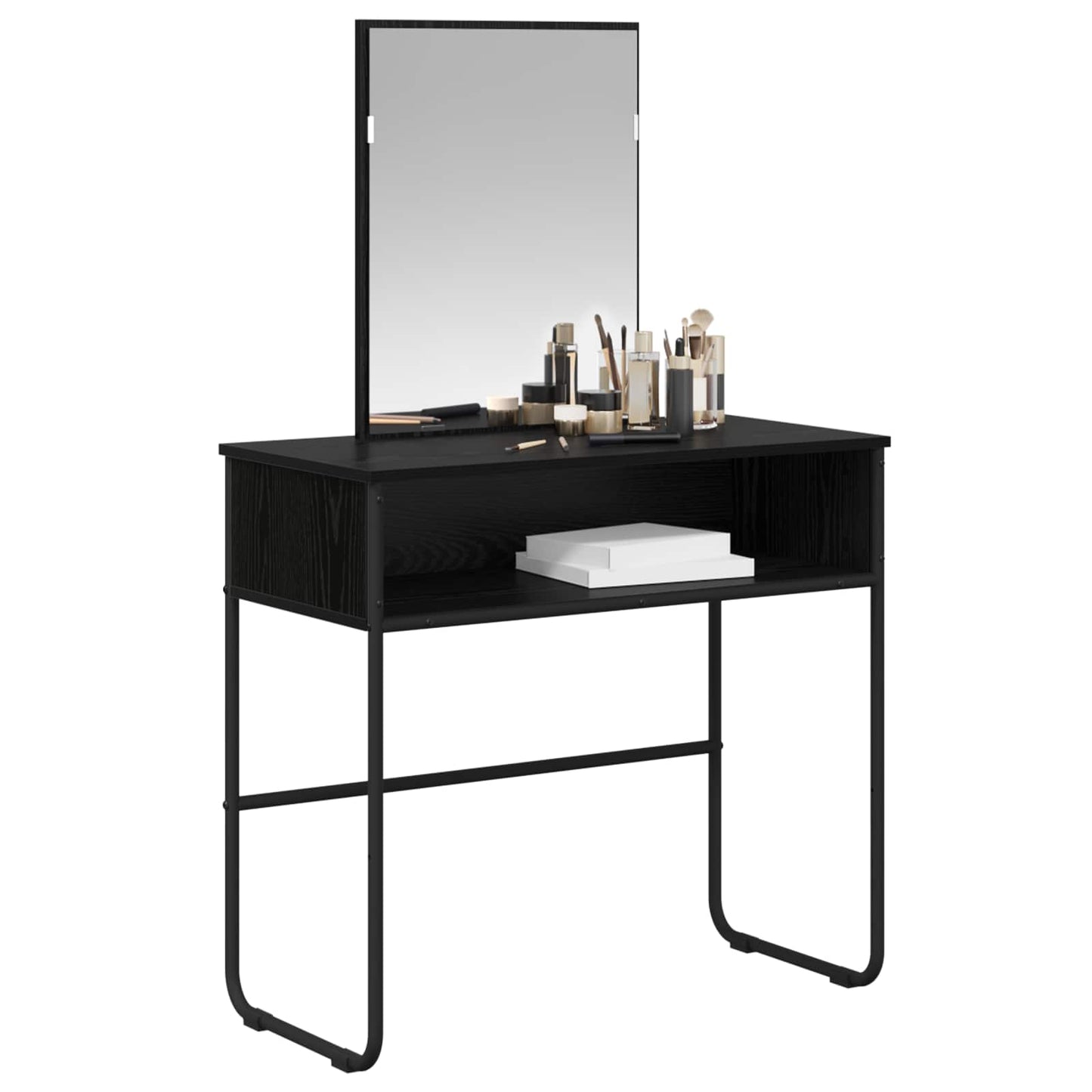 vidaXL Dressing Table Black Oak 81 x 40 x 131 cm Engineered Wood
