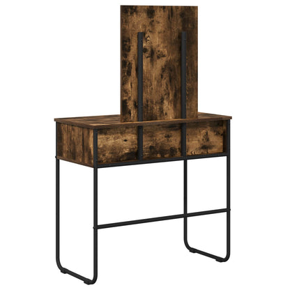 vidaXL Dressing Table Smoked Oak 81 x 40 x 131 cm Engineered Wood