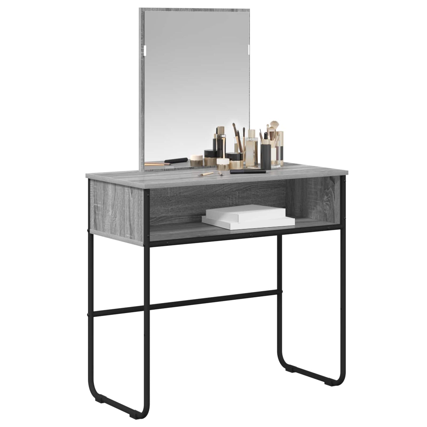 vidaXL Dressing Table Grey Sonoma 81 x 40 x 131 cm Engineered Wood