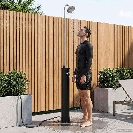 vidaXL Solar Shower with Shower Head 20 L PVC, ABS, Zinc Alloy Black