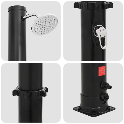 vidaXL Solar Shower with Shower Head and Faucet PVC, ABS, Zinc Alloy