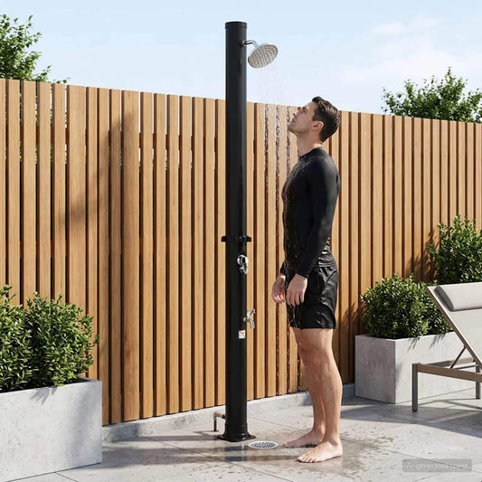 vidaXL Solar Shower with Shower Head and Faucet 20 L Black