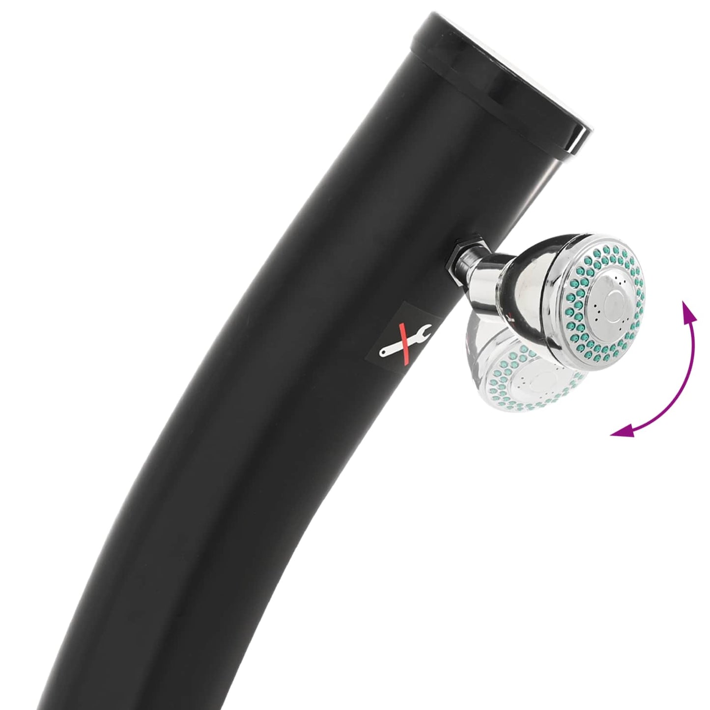 vidaXL Solar Shower with Shower Head PVC, ABS, Zinc Alloy Black