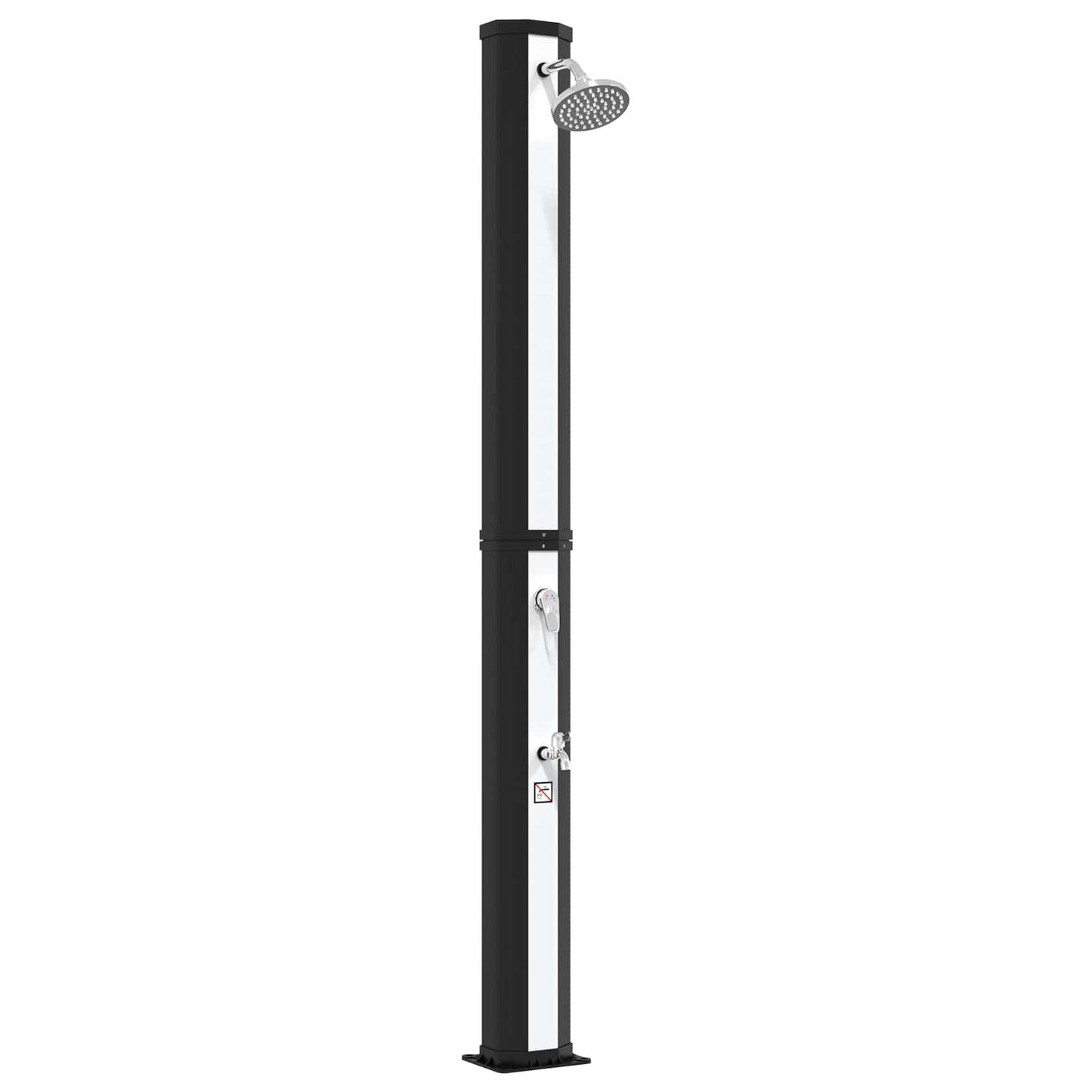 vidaXL Solar Shower with Shower Head and Faucet 40 L Black and Silver