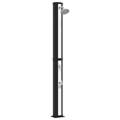 vidaXL Solar Shower with Shower Head and Faucet 40 L Black and Silver